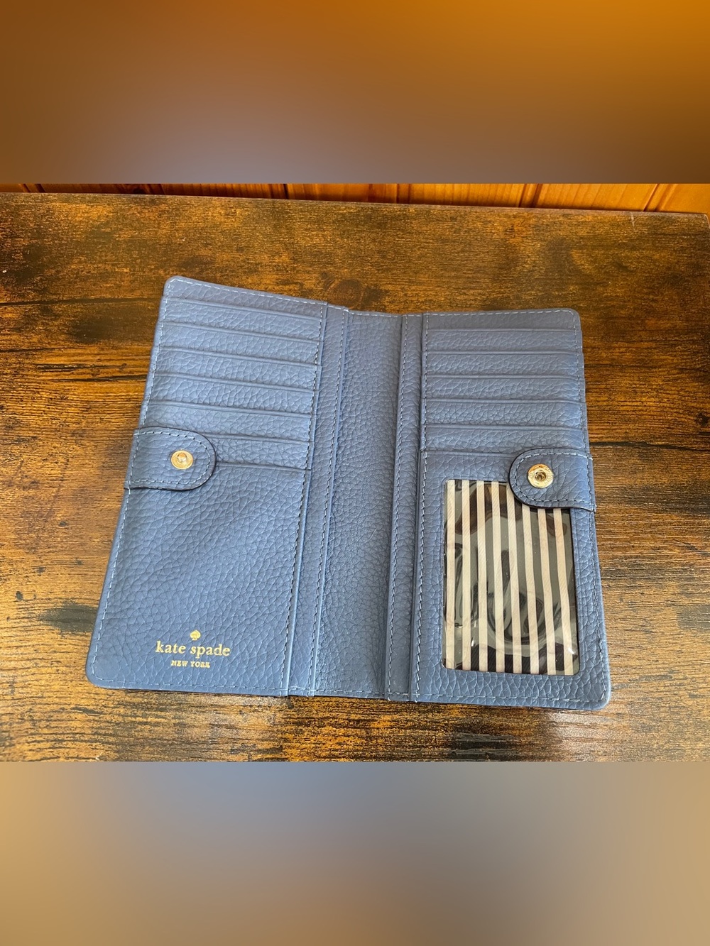 Kate Spade Blue Pebbled Leather Wallet - Picture 7 of 7